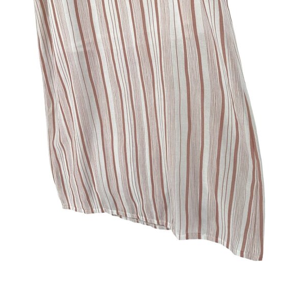 MorrisDay The Label L Pink Striped Midi Dress Spaghetti Strap Keyhole Tie Bust - Picture 15 of 16